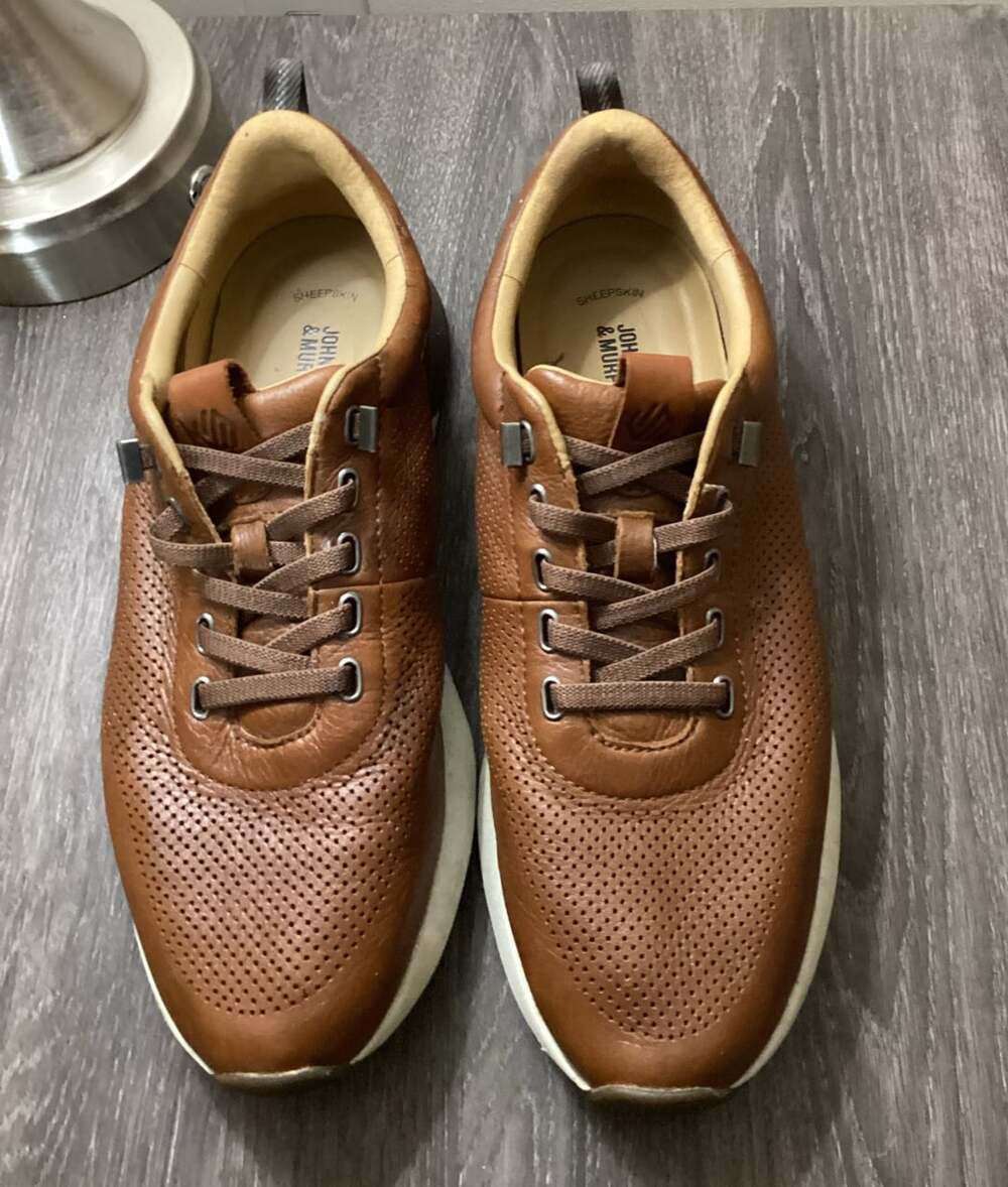 Johnston & Murphy Kinnon Perfed Jogger Tan Leather Shoes